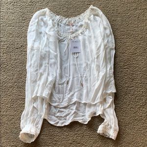 White free people blouse